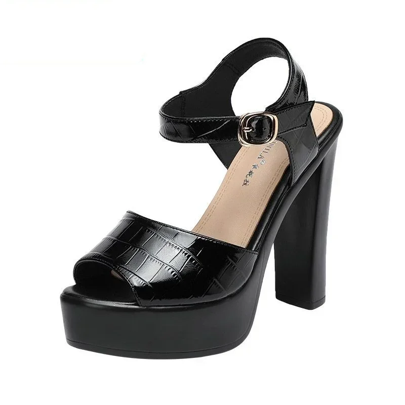 Summer Clothing Styles - 10cm 13cm Fashion Genuine Leather Sandals