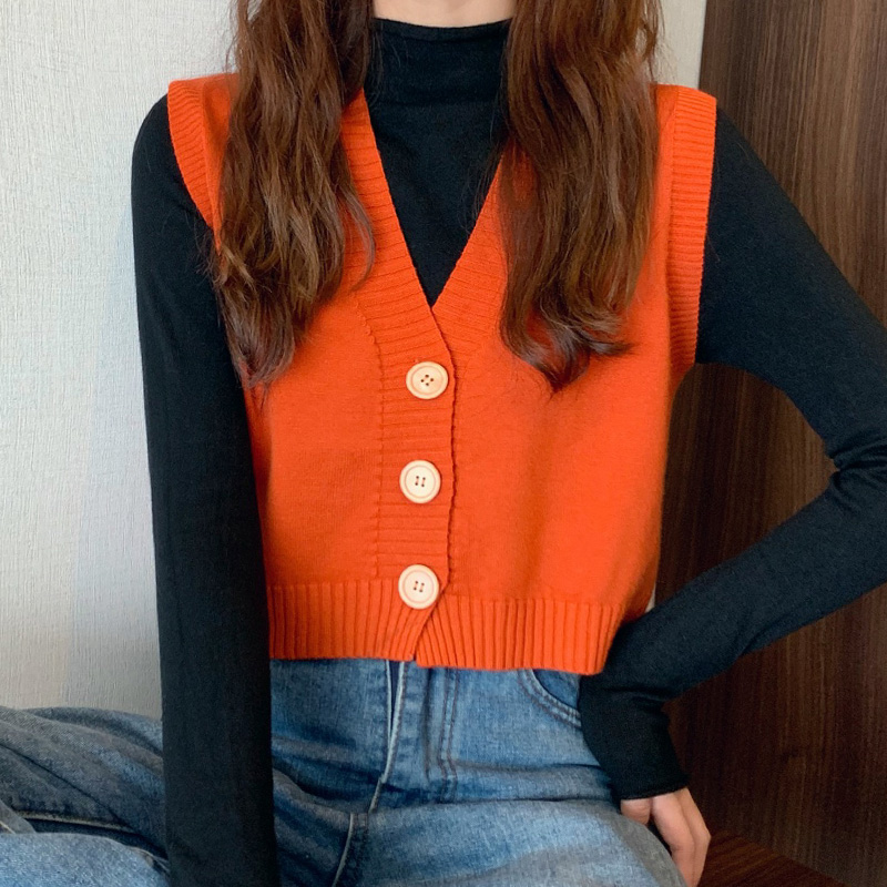 Summer Clothing Teens - Button Down Sweater Vest for Women