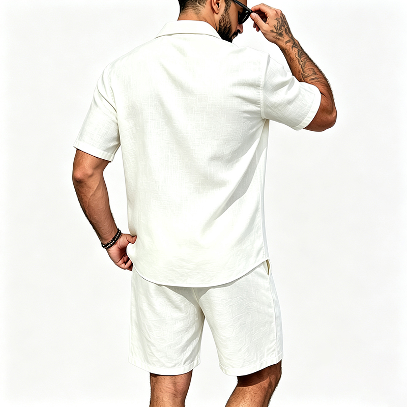 Men Linen Two Piece Outfit Sho - Summer Clothing Men Linen recension och pris