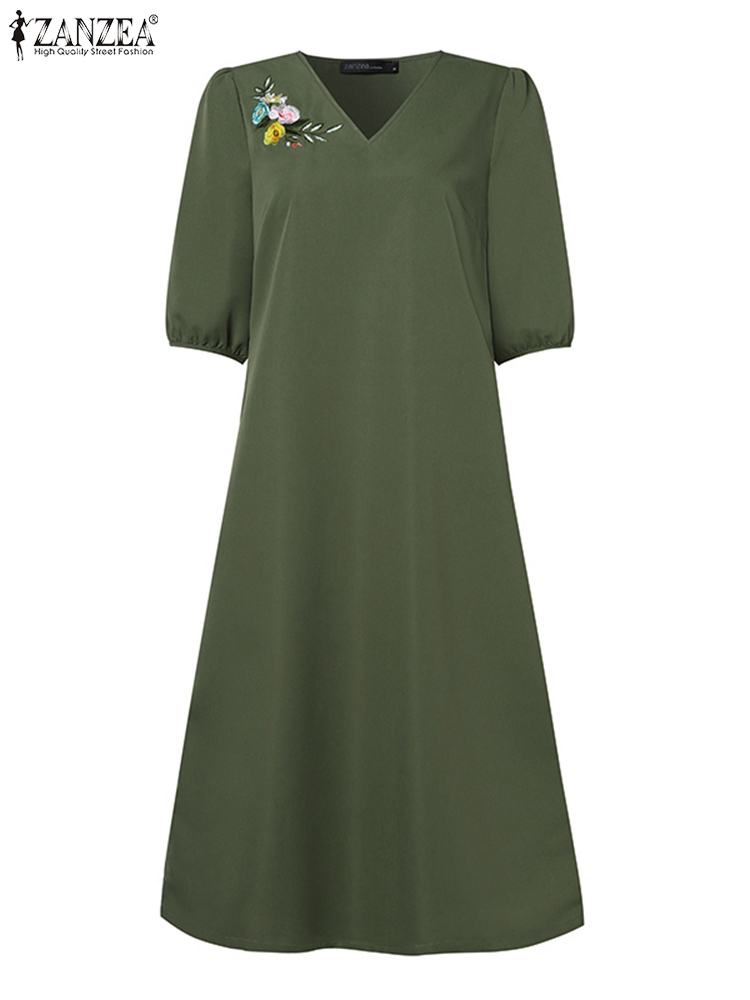 2024 ZANZEA Summer Fashion Wom - Sundress Midi Floral recension och pris