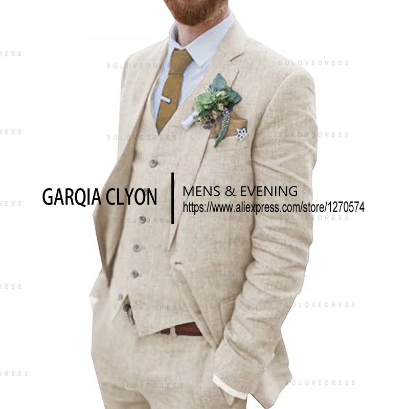 3 Piece Men's Retro Linen Men  - Summer Clothing Men Linen recension och pris