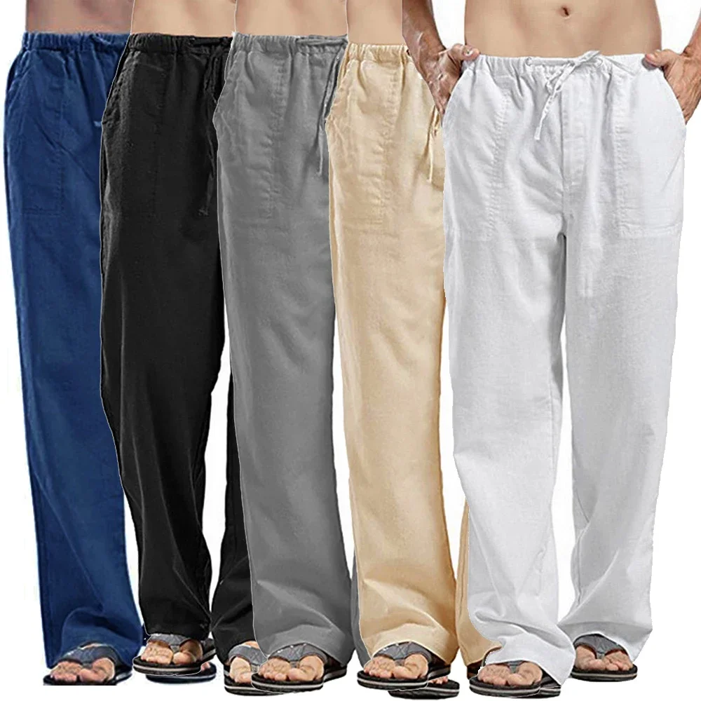 Men's Casual Pants Cotton Line - Summer Clothing Men Linen recension och pris