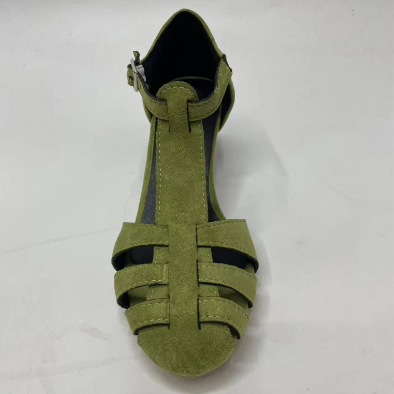 Women's Green Suede Kitten Hee - Summer Clothing Elegant recension och pris