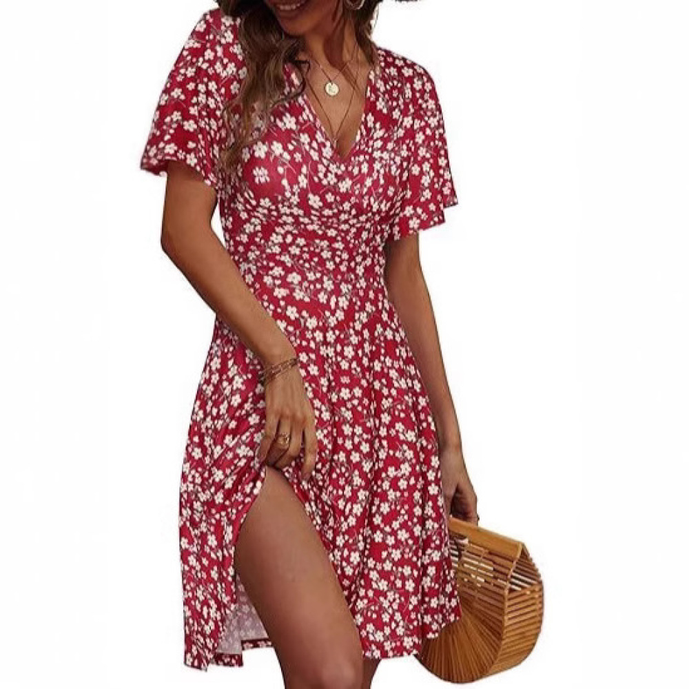 Casual Floral Print Women Dres - Sundress Midi Floral recension och pris