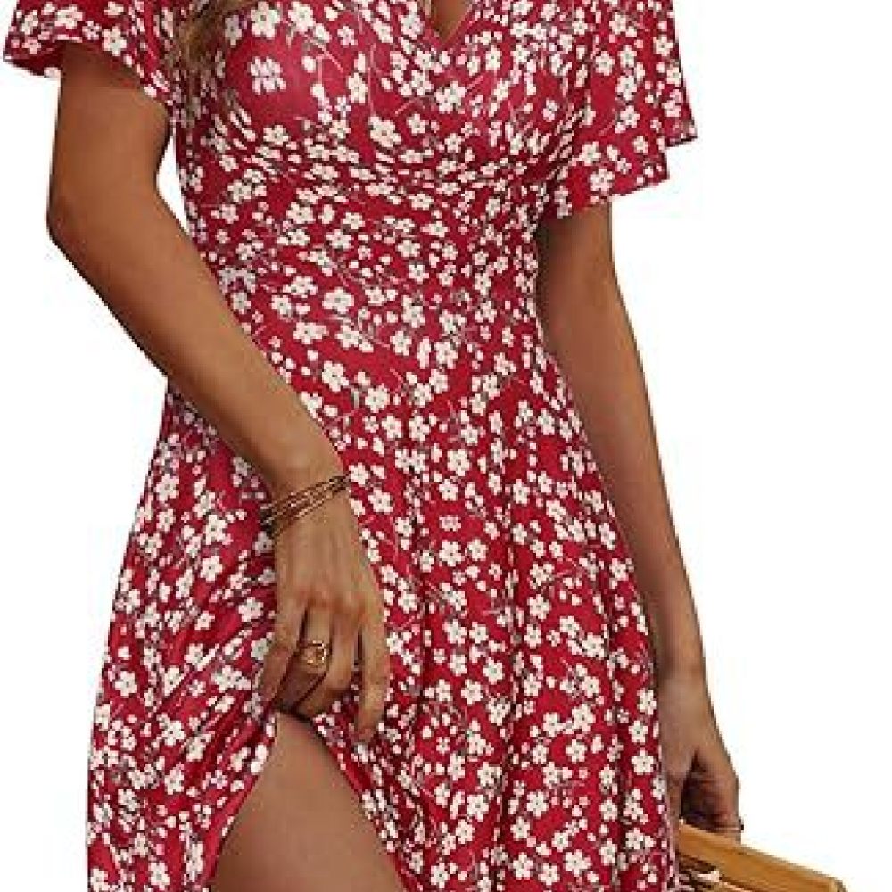 Casual Floral Print Women Dres - Sundress Midi Floral recension och pris