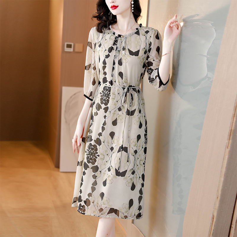 Summer Floral White Silk Beach - Sundress Midi Floral recension och pris