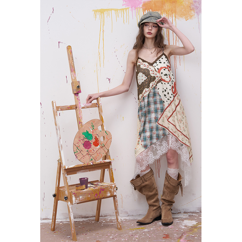 ELFSACK Floral Print Patchwork - Sundress Midi Floral recension och pris
