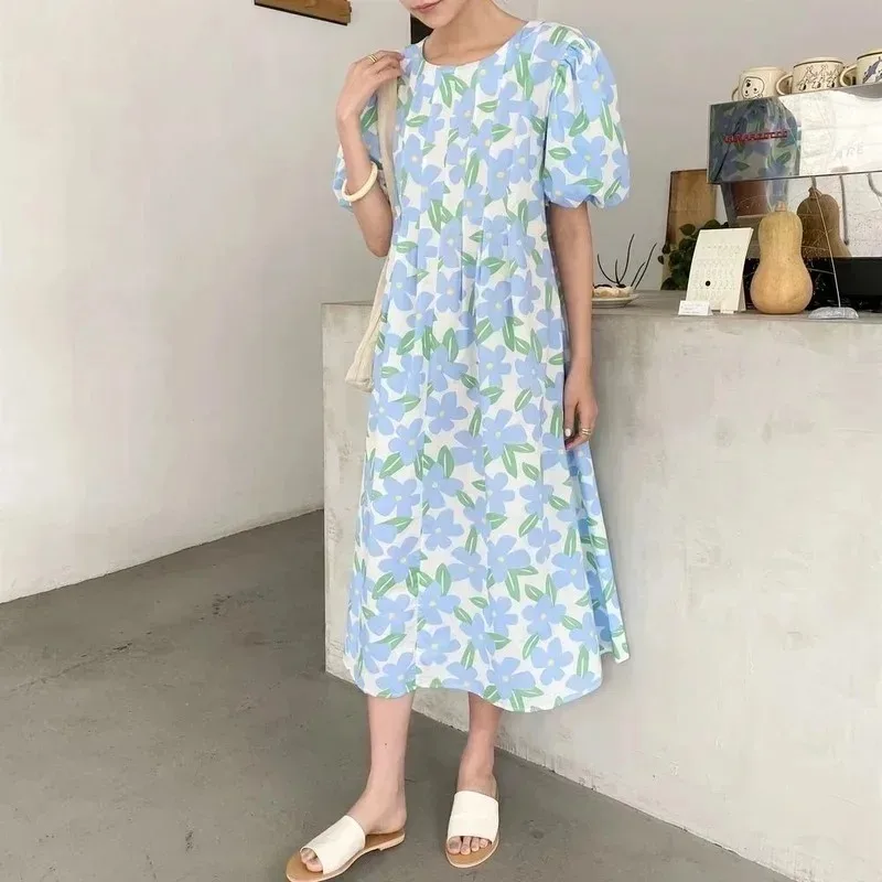 Summer Round Collar High Waist - Sundress Midi Floral recension och pris