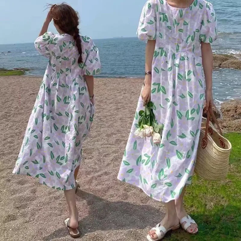 Summer Round Collar High Waist - Sundress Midi Floral recension och pris
