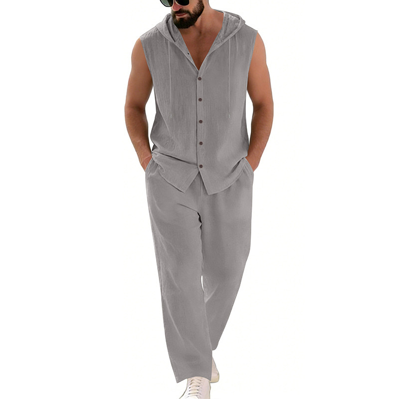 Men's Casual Linen Suit Hooded - Summer Clothing Usa recension och pris