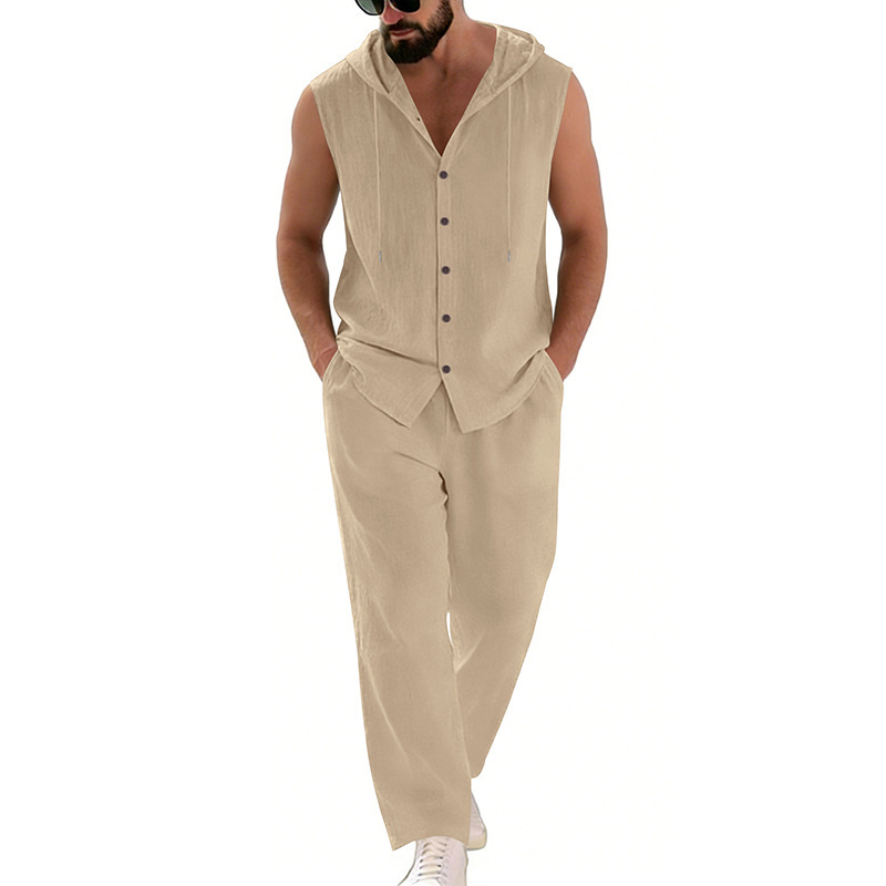 Men's Casual Linen Suit Hooded - Summer Clothing Usa recension och pris