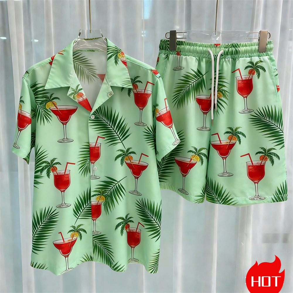 Summer Men's Shirt Sets Plants - Summer Clothing Vacation recension och pris