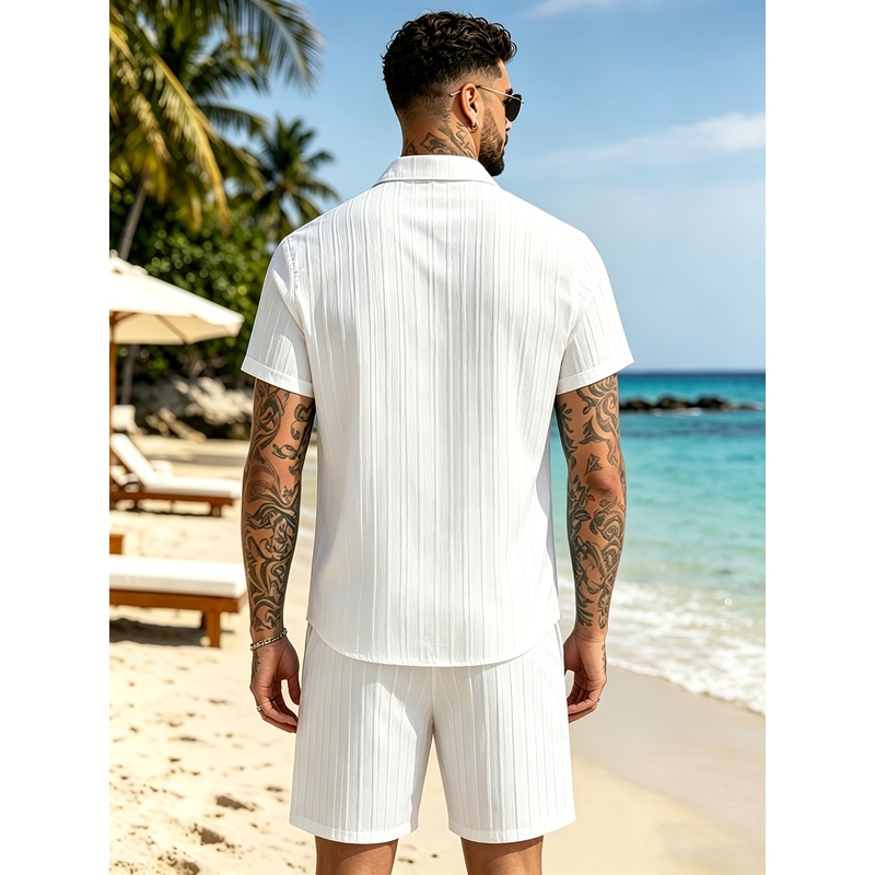 2Men's Summer Casual Suit Set， - Summer Clothing Vacation recension och pris