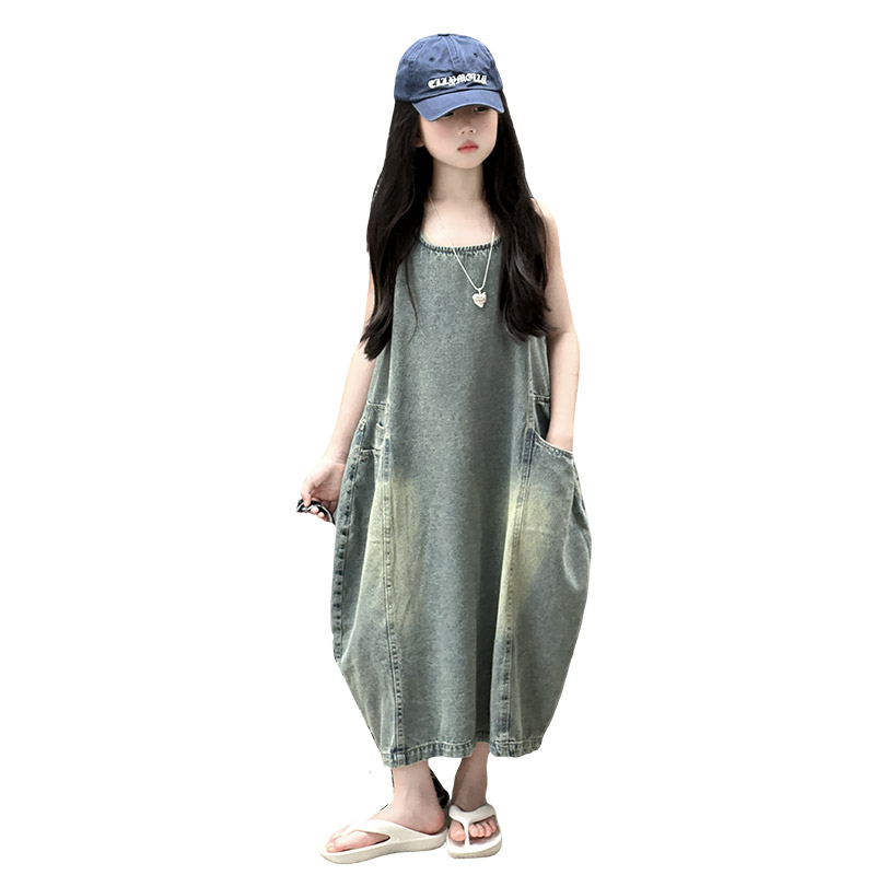 Vintage Blue Children Girls Hi - Summer Clothing For Kids Girls recension och pris