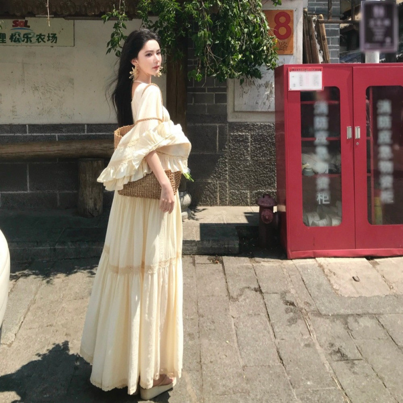 New Elegant Square Neck Trumpe - Summer Clothing Clearance recension och pris