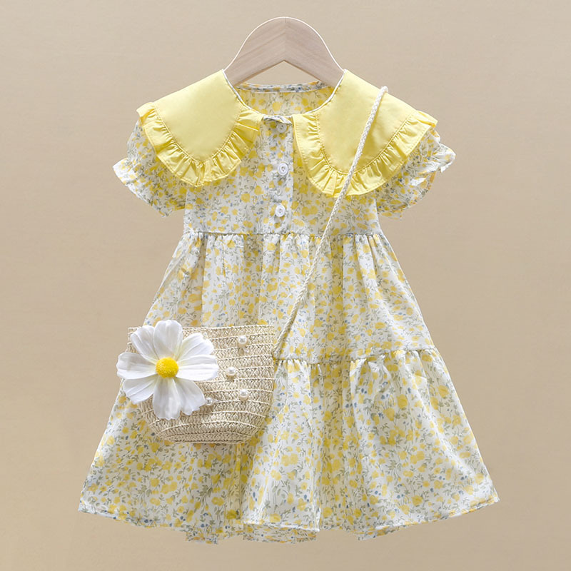 2PCS Summer Yellow Floral Chil - Sundress Midi Floral recension och pris
