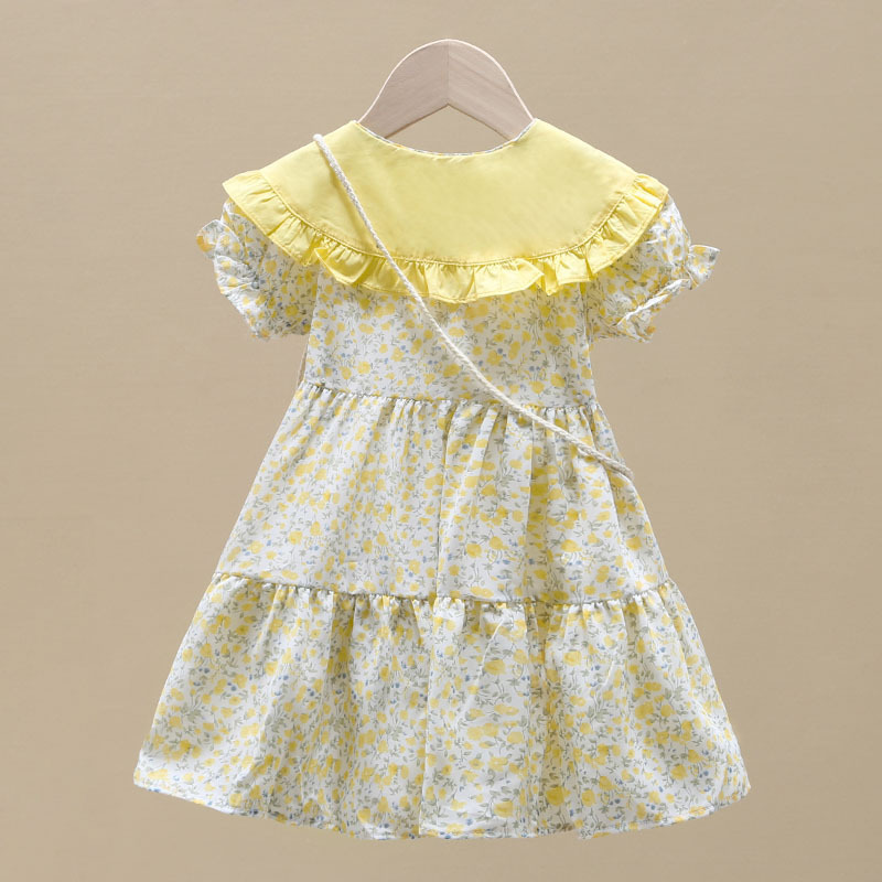2PCS Summer Yellow Floral Chil - Sundress Midi Floral recension och pris