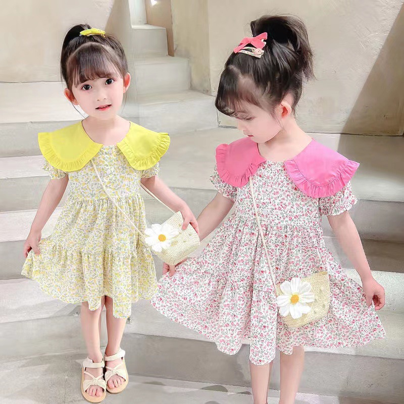 2PCS Summer Yellow Floral Chil - Sundress Midi Floral recension och pris