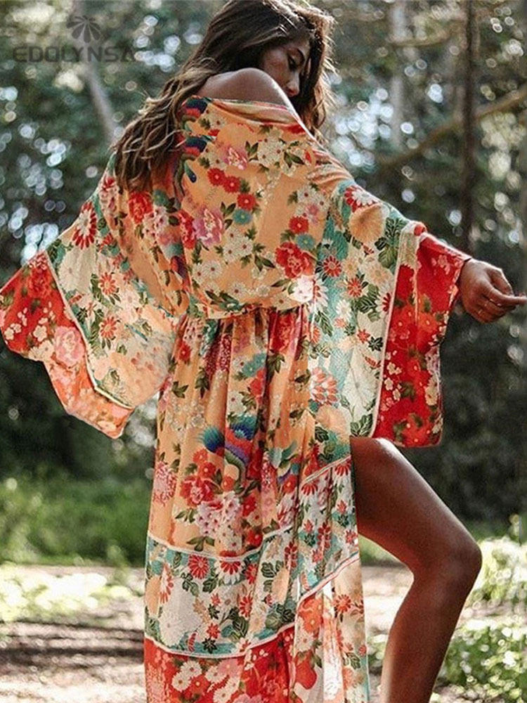 2025 Bohemian Floral Printed F - Sarong Pareo Wrap recension och pris