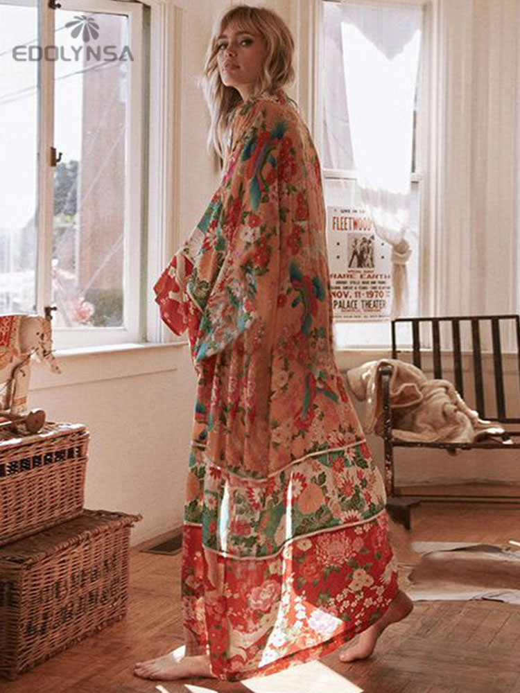 2025 Bohemian Floral Printed F - Sarong Pareo Wrap recension och pris