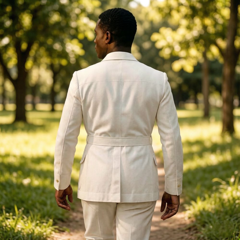 Mens Off White Linen Safari Su - Summer Clothing Men Linen recension och pris