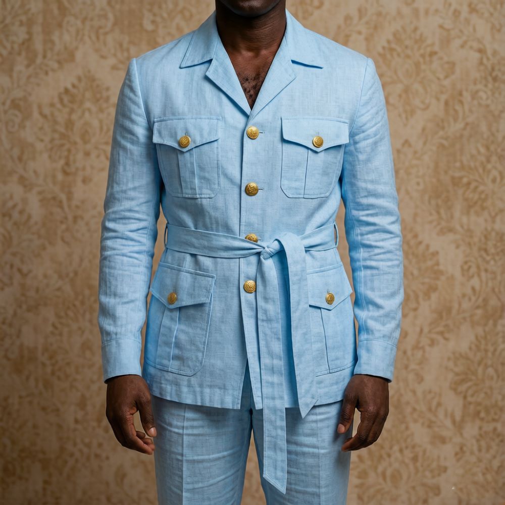 Mens Off White Linen Safari Su - Summer Clothing Men Linen recension och pris