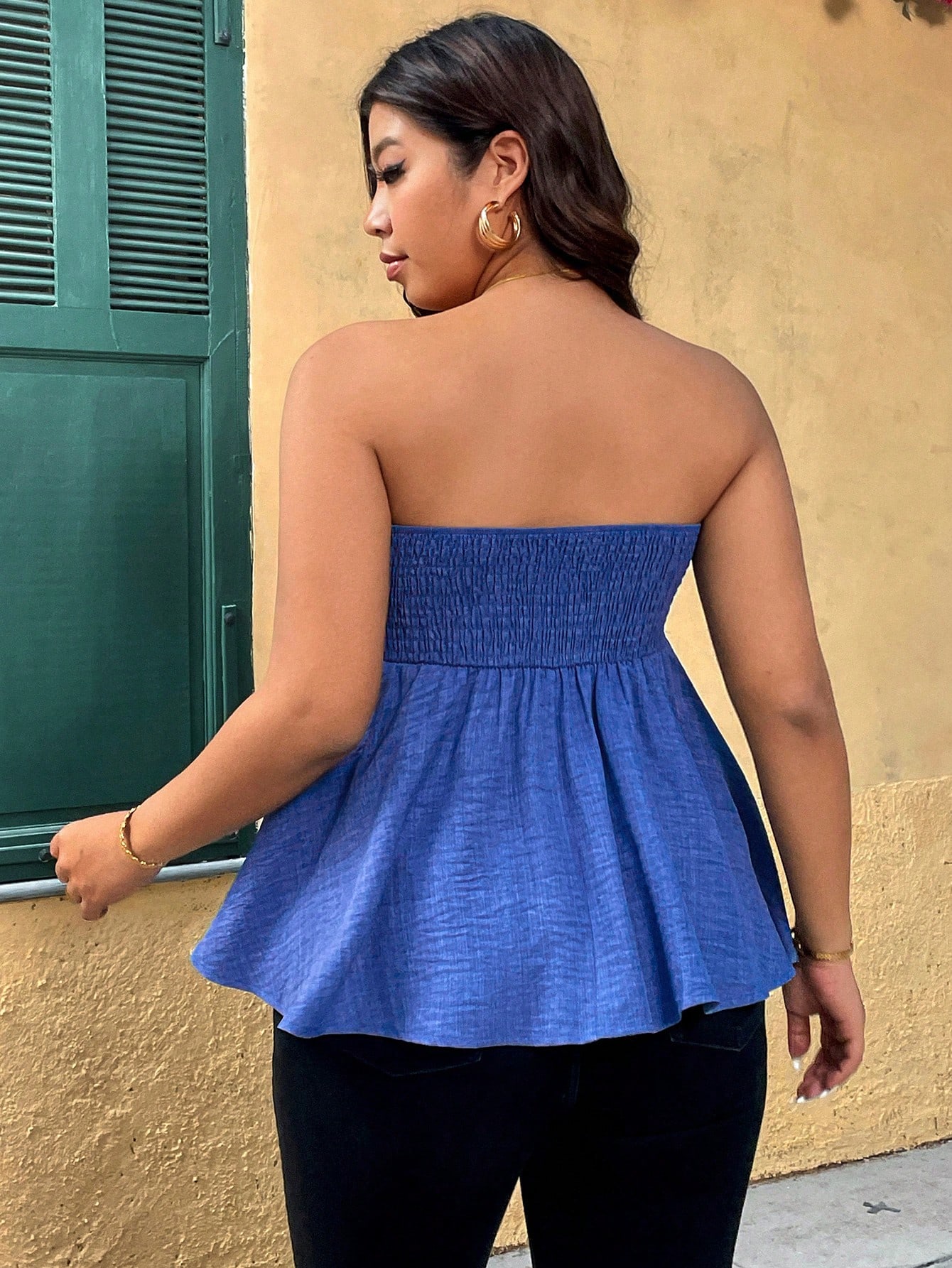 Plus Size Women's Strapless Ru - Summer Clothing Clearance recension och pris