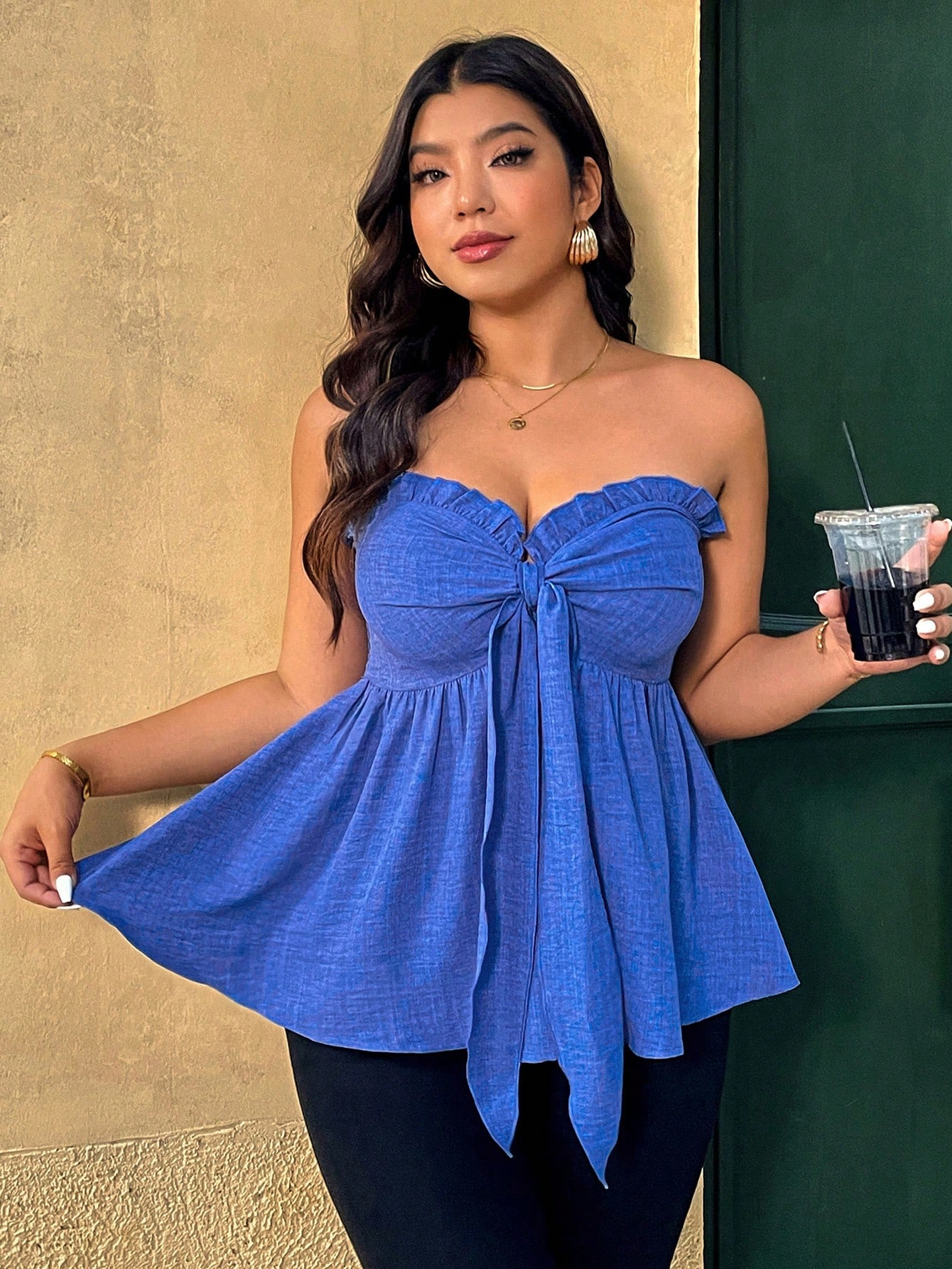 Plus Size Women's Strapless Ru - Summer Clothing Clearance recension och pris